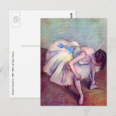 Sitzende Tänzerin von Edgar Degas, Vintage Ballett Postkarte (Vorne/Hinten)