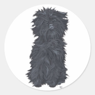 Sitzender Affenpinscher Runder Aufkleber
