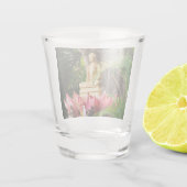 Sitzender asiatischer bunter buddha schnapsglas (Rückseite)