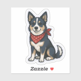 Sitzender Blue Heeler Australian Cattle Dog Aufkleber