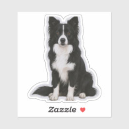 Sitzender Border Collie Aufkleber