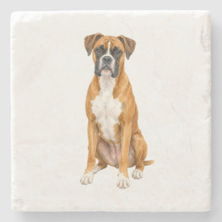 Sitzender Boxer Naturstein-Unterlage Steinuntersetzer