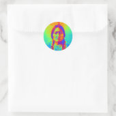 Sitzender Bulle Runder Aufkleber (Tasche)