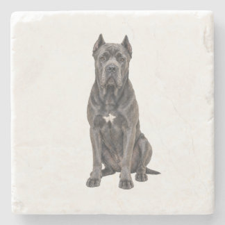 Sitzender Cane Corso Naturstein-Unterlage Steinuntersetzer