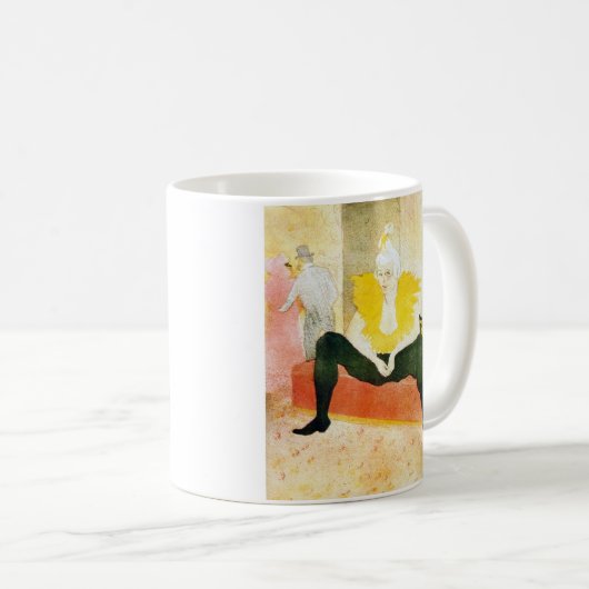 Sitzender Clown durch Toulouse-Lautrec Kaffeetasse (VorderseiteRechts)