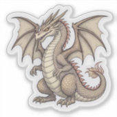 Sitzender Drache Aufkleber (Vorderseite)