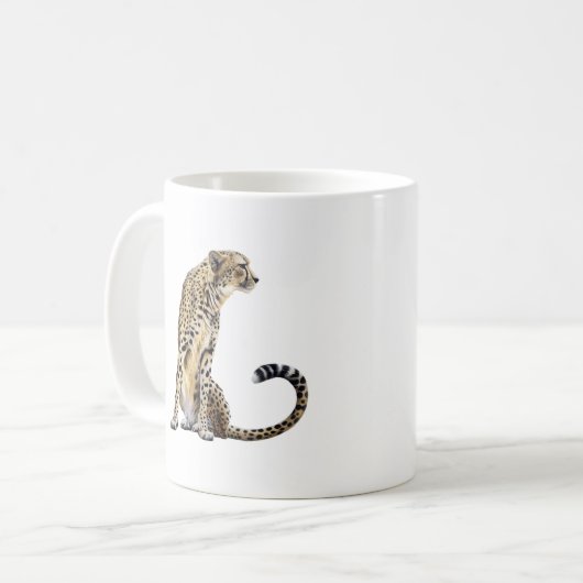 Sitzender Gepard Kaffeetasse (Vorderseite Links)