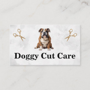 Sitzender Hund   Tierfriseur   Schere Visitenkarte