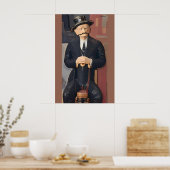 Sitzender Mann, auf einen Stock gestützt Poster (Küche)