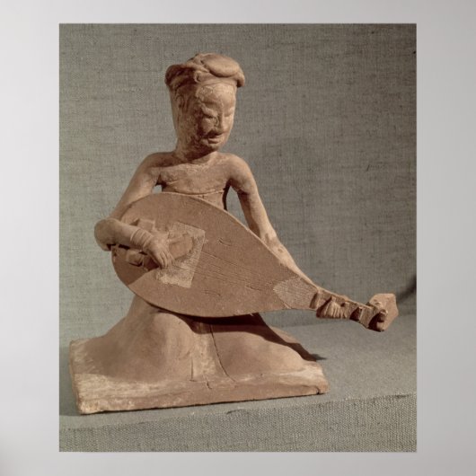 Sitzender Musiker, der eine Laute spielt Poster (Vorne)