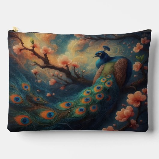 sitzender Pfau Zubehörtasche (Vorderseite)