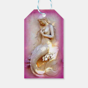 sitzender rosa Geschenkumbau der Meerjungfrau Geschenkanhänger