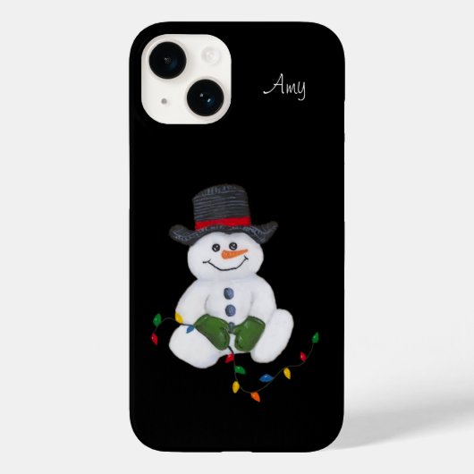 Sitzender Schneemann Case-Mate iPhone Hülle (Rückseite)