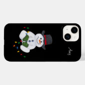 Sitzender Schneemann Case-Mate iPhone Hülle (Rückseite (Horizontal))