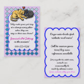 sitzender Service des Haustieres Visitenkarte (Vorne/Hinten)