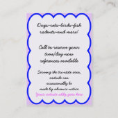 sitzender Service des Haustieres Visitenkarte (Rückseite)