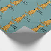Sitzender Windhund-Hundegeburtstag Giftwrap Geschenkpapier (Ecke)