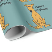 Sitzender Windhund-Hundegeburtstag Giftwrap Geschenkpapier (Rolleneckpunkt)