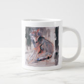 Sitzender Wolf 2000 Jumbo-Tasse (Rechts)