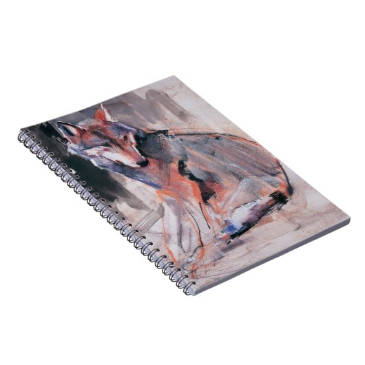 Sitzender Wolf 2000 Notizblock (Rechte Seite)