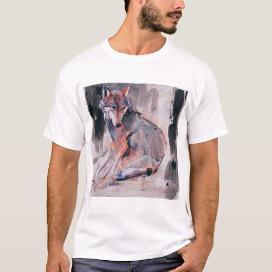 Sitzender Wolf 2000 T-Shirt (Vorderseite)