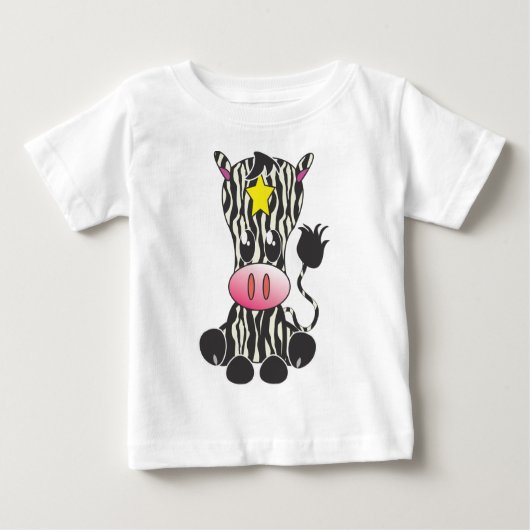 Sitzender Zebra Baby T-shirt (Vorderseite)