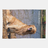 Sitzendes golden retriever geschirrtuch (Horizontal)