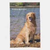 Sitzendes golden retriever geschirrtuch (Vertikal)