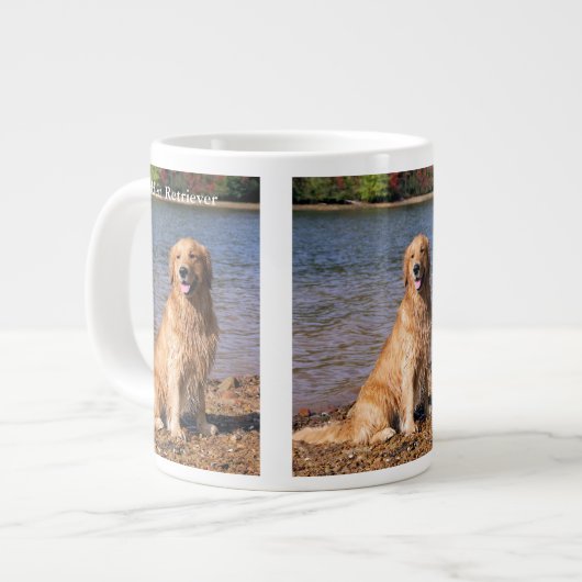 Sitzendes golden retriever Jumbo-Tasse (Vorderseite Links)