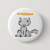 Sitzendes Kätzchen #1 Button (Vorderseite)