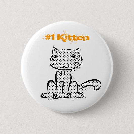 Sitzendes Kätzchen #1 Button (Vorderseite)