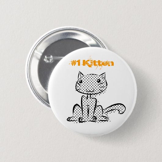 Sitzendes Kätzchen #1 Button (Vorne & Hinten)