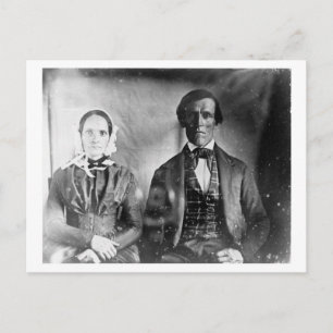 Sitzendes Mann-und-Frau-Paar 1840 Postkarte