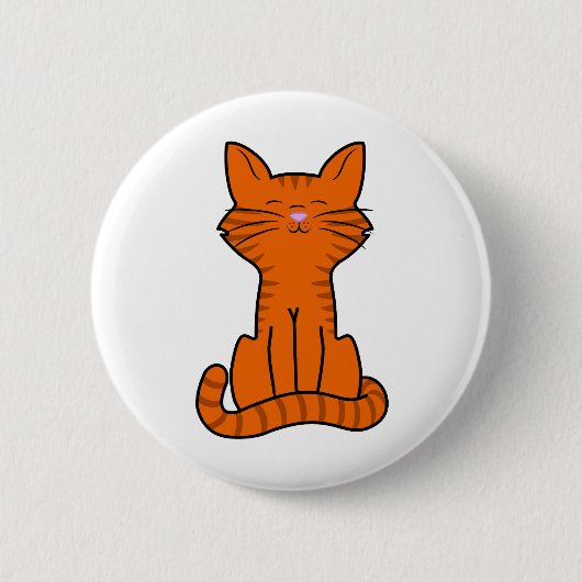 Sitzendes orange Kätzchen Button (Vorderseite)