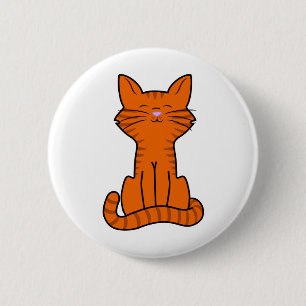 Sitzendes orange Kätzchen Button