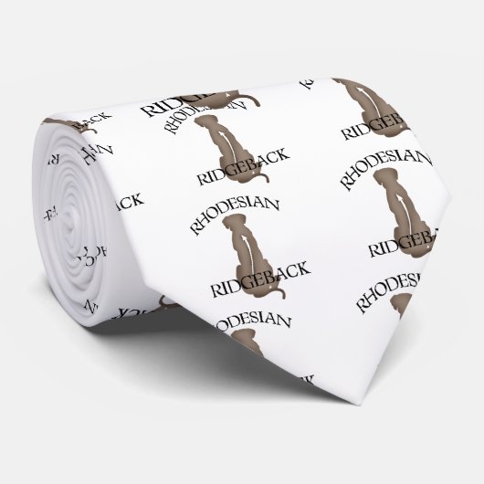 Sitzendes Rhodesian Ridgeback mit Text Krawatte (Gerollt)