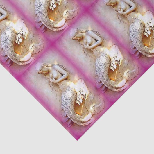 sitzendes rosa Seidenpapier der Meerjungfrauen (Ausschnitt)