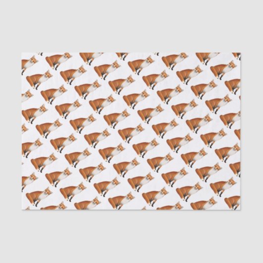 Sitzendes roter Fox-Tier-Seidenpapier Seidenpapier (Vorderseite)