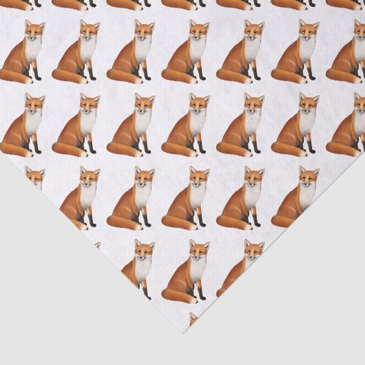 Sitzendes roter Fox-Tier-Seidenpapier Seidenpapier (Ausschnitt)