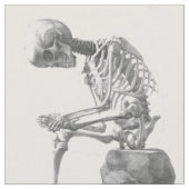 Sitzendes Vintages skeleton denkendes Gewebe Stoff (Nahaufnahme)