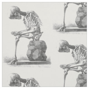 Sitzendes Vintages skeleton denkendes Gewebe Stoff