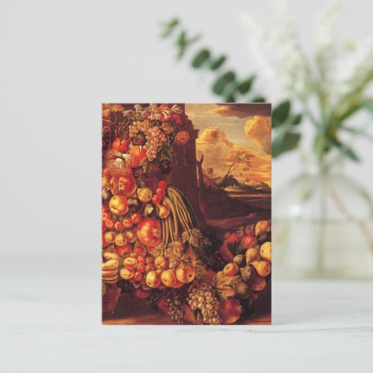 Sitzfigur des Sommers von Giuseppe Arcimboldo Postkarte (Stehend Vorderseite)