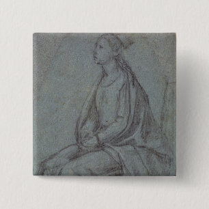 Sitzfrau, c.1514 (schwarze u. weiße Kreide auf Button