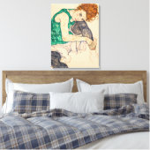 Sitzgelegene Frau mit Bent Knee, 1917 von Egon Sch Leinwanddruck (Insitu (Schlafzimmer))