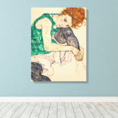 Sitzgelegene Frau mit Bent Knee, 1917 von Egon Sch Leinwanddruck (Insitu (Holzboden))