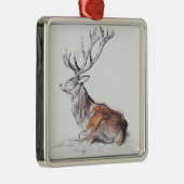 Sitzhirsch 2006 silbernes ornament (Rechts)
