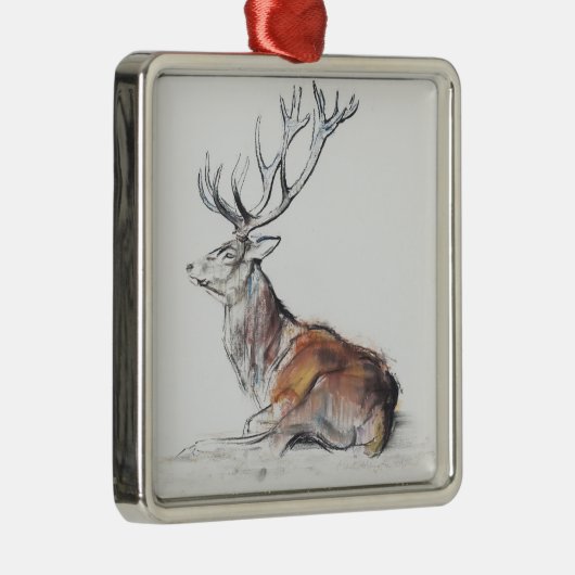 Sitzhirsch 2006 silbernes ornament (Rechts)