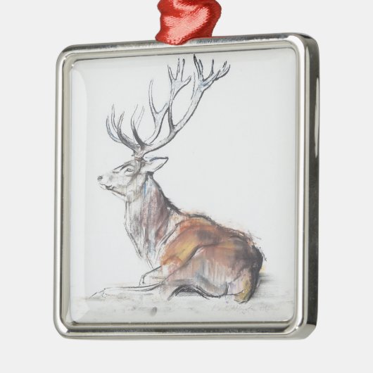 Sitzhirsch 2006 silbernes ornament (Links)