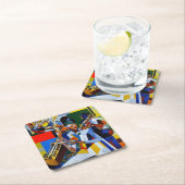 Sitzierende Musiker Rechteckiger Pappuntersetzer (Vor Ort)