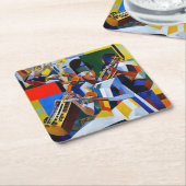 Sitzierende Musiker Rechteckiger Pappuntersetzer (angewinkelt)